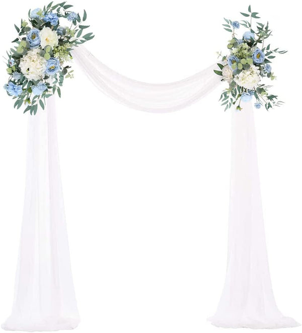 Wedding Arch Flowers Kit Artificial Floral Swags for Wedding Decoration - Pack of 3 Blue and White