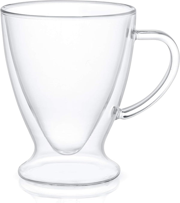 JoyJolt Declan Irish Double Wall Insulated Glass Espresso Mugs (Set of 2) -5-Ounces.