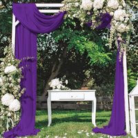 Wedding Arch Drapes Purple 2 Panels 20FT Sheer Backdrop Drapes Wedding Archway Decorations Backdrop Swag Curtains for Ceremony Reception Sheer Material for Draping Ceiling Drapes for Swag