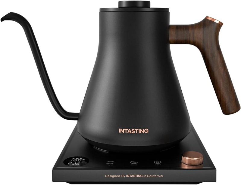 Electric Kettles, INTASTING Gooseneck Electric Kettle, ±1℉ Temperature Control, Stainless Steel Inner, Quick Heating, for Pour Over Coffee, Brew Tea, Boil Hot Water, 0.9L Green