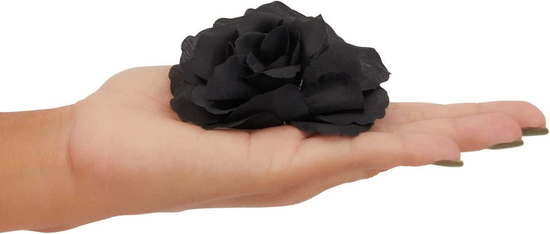 50 Pack Artificial Black Roses - 3 Inch Silk Flower Heads for Wedding Decorations Wall Art DIY Crafts