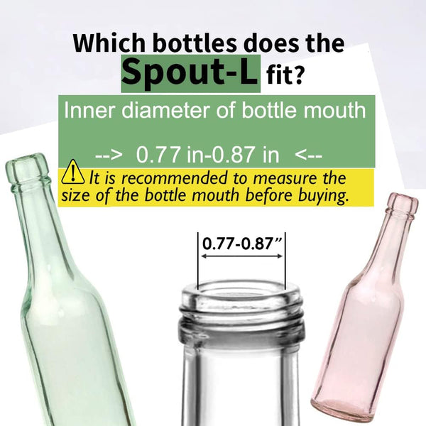 Delove Olive Oil Bottle Pourer Spout Set - Easily Turn Your Bottles into Dispensers for Liquor, Vinegar, Syrup or Oils - (4 Spout-L+Funnel)