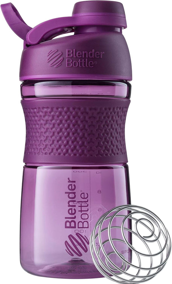 BlenderBottle SportMixer Shaker Bottle Perfect for Protein Shakes and Pre Workout, 20-Ounce, Plum