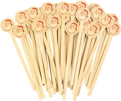 100pcs Coffee Stirrers Stir Sticks 7 Inch Wooden Coffee Stir Sticks with Merry Christmas Round Handle Disposable Biodegradable Coffee Stirrers Wood for Stirring Coffee Cocktails Milk Honey