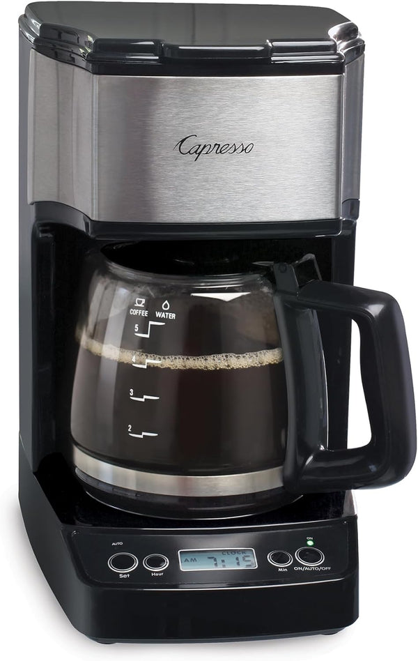 Capresso 5-Cup Mini Drip Coffee Maker, Black and Stainless Steel