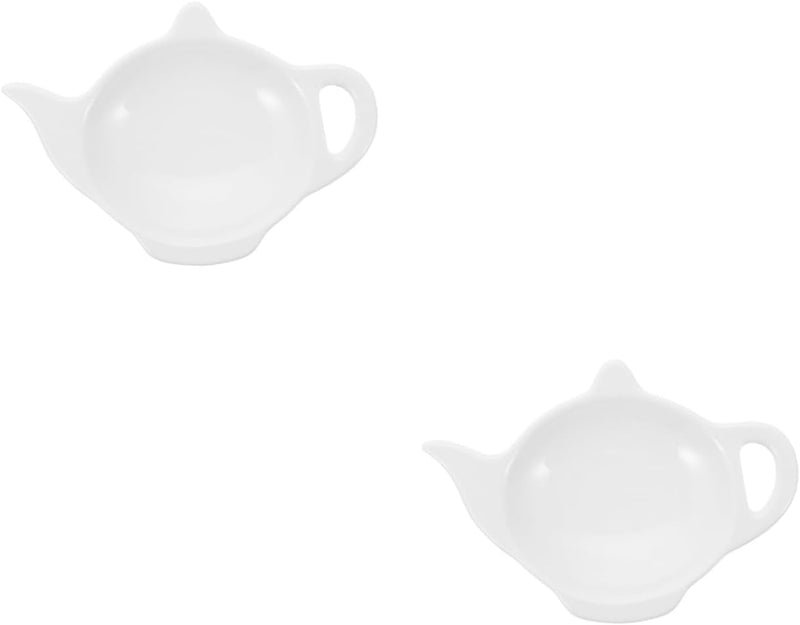 Ciieeo 3pcs Ceramic Tea Bag Saucer Tea Bag Rest Teabag Container Ceramic Tea Bag Coasters Keychain Holder Mini Scoops Household Teabag Tray White Dipping Vegetables Desktop Ceramics