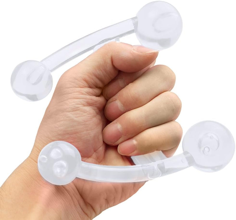 Tom David Lewis Handheld Back Massager Tool with 4 Massage Knobs for Gentle Acupressure Point Massage, Easy Palm Fit, Relief for Neck, Shoulder, Back, and Full Body Relaxation - Clear