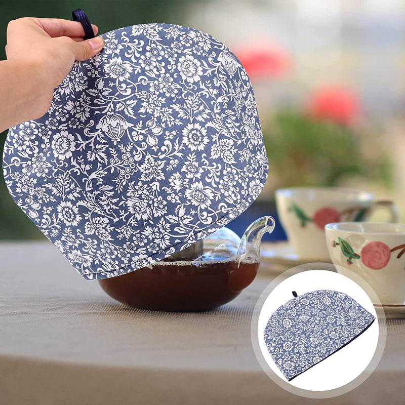 Tea Cosy Cover Teapot Warmer Teapot Cover Warmer Thick Cotton Printing Flower Tea Pot Decor Cover, Tea Cozy for Kitchen Home Tea Pot 33X33X23CM