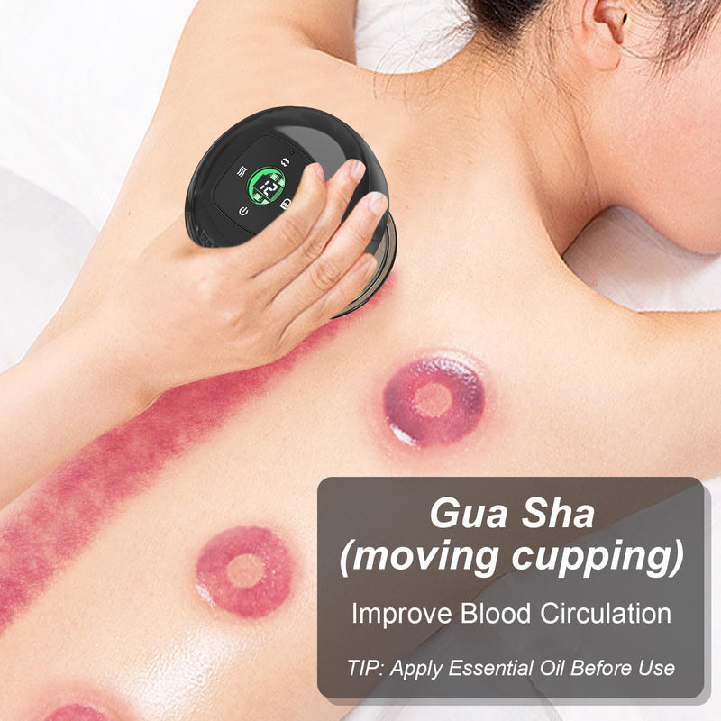 2 Electric Cupping Therapy Set, 4-in-1 Smart Cupping Therapy Massager with Red Light Therapy, Gua Sha Massage Tool, Relieves Neck Shoulder Back Aches Muscle Soreness, Improves Blood Circulation