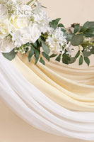 Wedding Arch Draping Fabric 3 Panels 30" X 20Ft Chiffon Fabric Drapery Wedding Ceremony Reception Swag Decorations (Cream +Nude +Ivory)