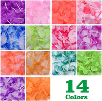 100 Pcs Artificial Hawaii Flower Garland Hawaiian Artificial Flowers Neck Loop, Luau Leis Necklaces for Hula Leis Dance Tropical Theme Party Favors (100, Mixed Color)