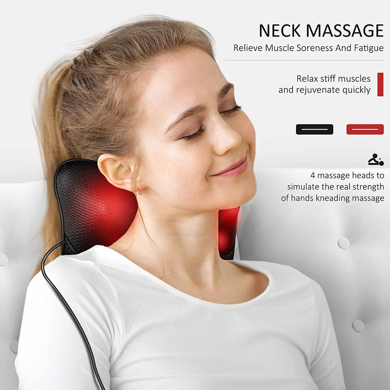 VIKTOR JURGEN Back Massager, Neck Massager with Heat, Shiatsu Shoulder Massager Gifts for Women Men, Deep Kneading Electric Neck Back Massager, Massage Pillow Gifts for Christmas, Mothers Day, Fathers