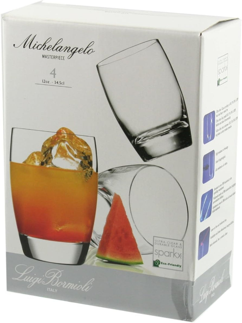 Luigi Bormioli Set of 4 Michelangelo Masterpiece 12-Oz. Double Old Fashioned Glasses