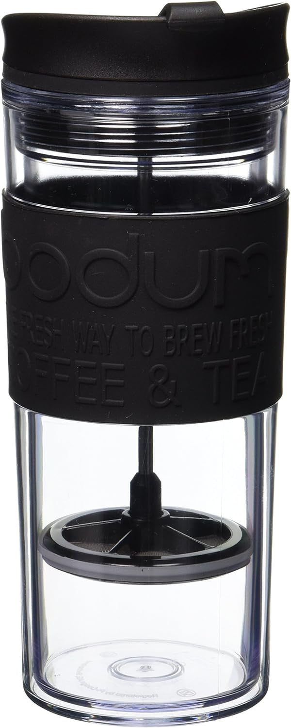 Bodum Bistro Double Wall Insulated Travel Press, 1 Count (Pack of 1), Black
