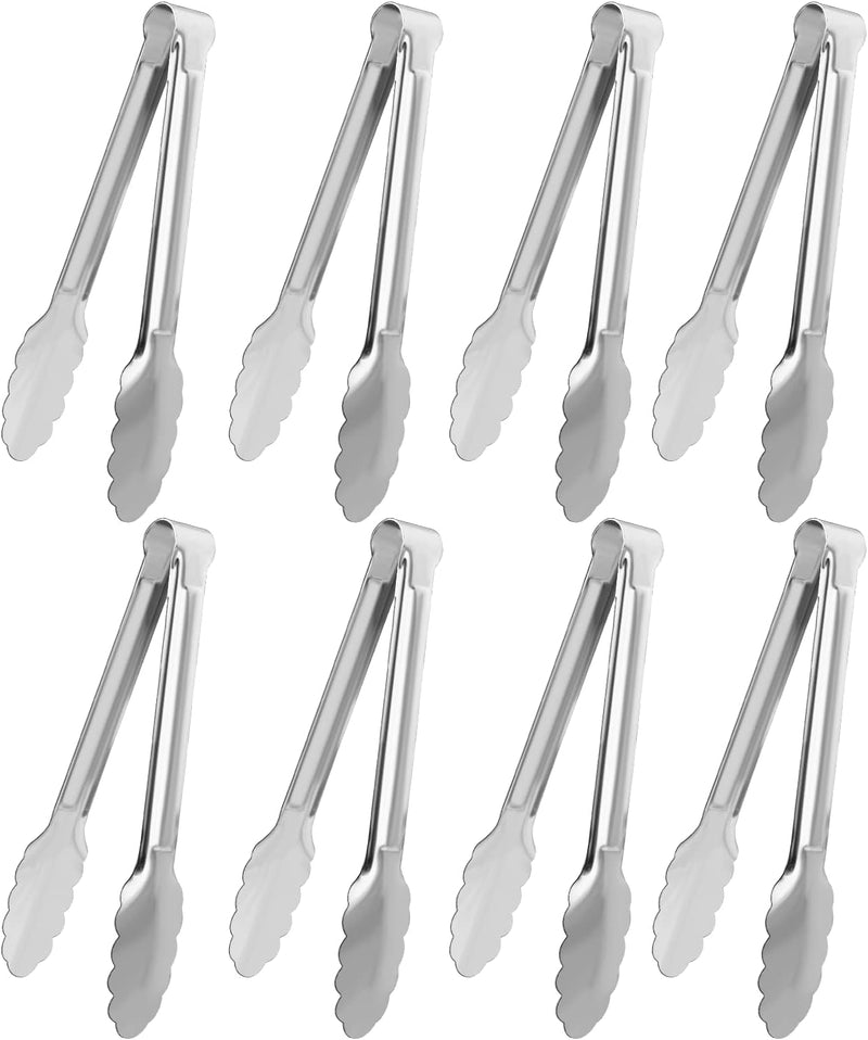 12 Pack Small Serving Tongs,XEVOM Stainless Steel Sugar Tongs Mini Appetizers Tongs Mental Kitchen Tongs for Serving Food (5inch)