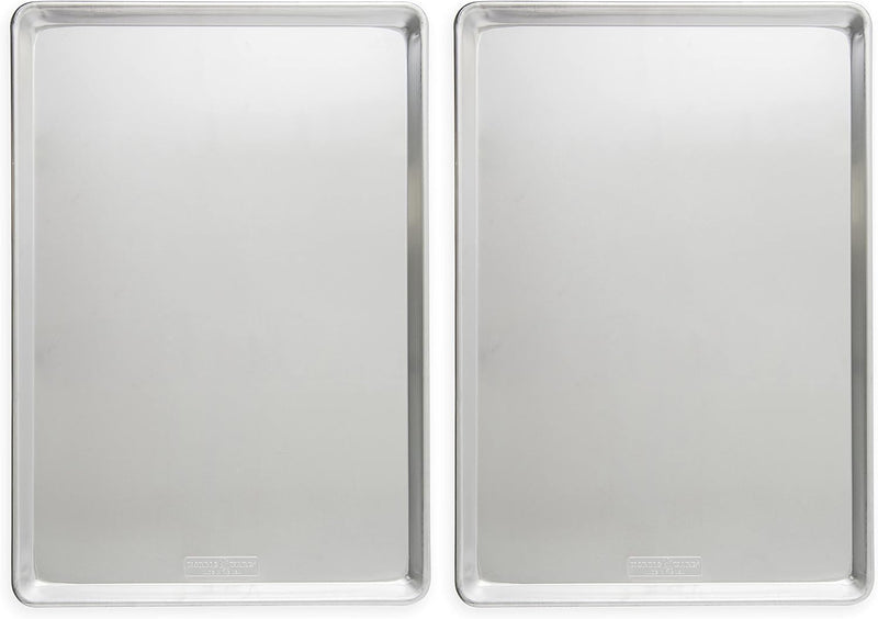 Nordic Ware Natural Aluminum Commercial Baker's Half Sheet, 2-Pack, Silver