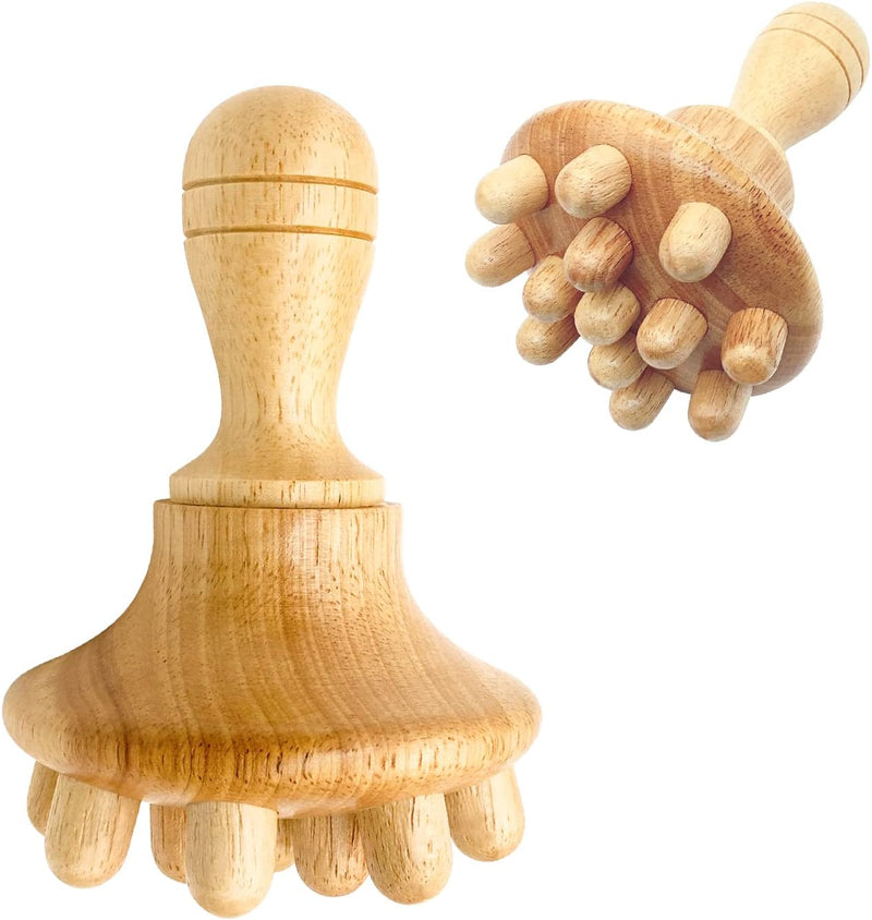 Goodtar Mushroom Massager Wood Therapy Mushroom Wood Tool Colombian Wood Therapy Mushroom Wood Therapy (34 Beads)