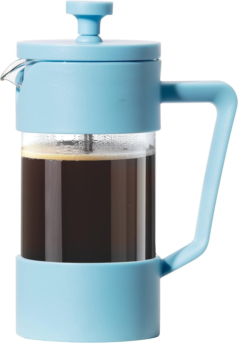 Oggi French Press Coffee Maker (12oz)- Borosilicate Glass, Coffee Press, Single Cup French Press, 3 cup Capacity, Olive