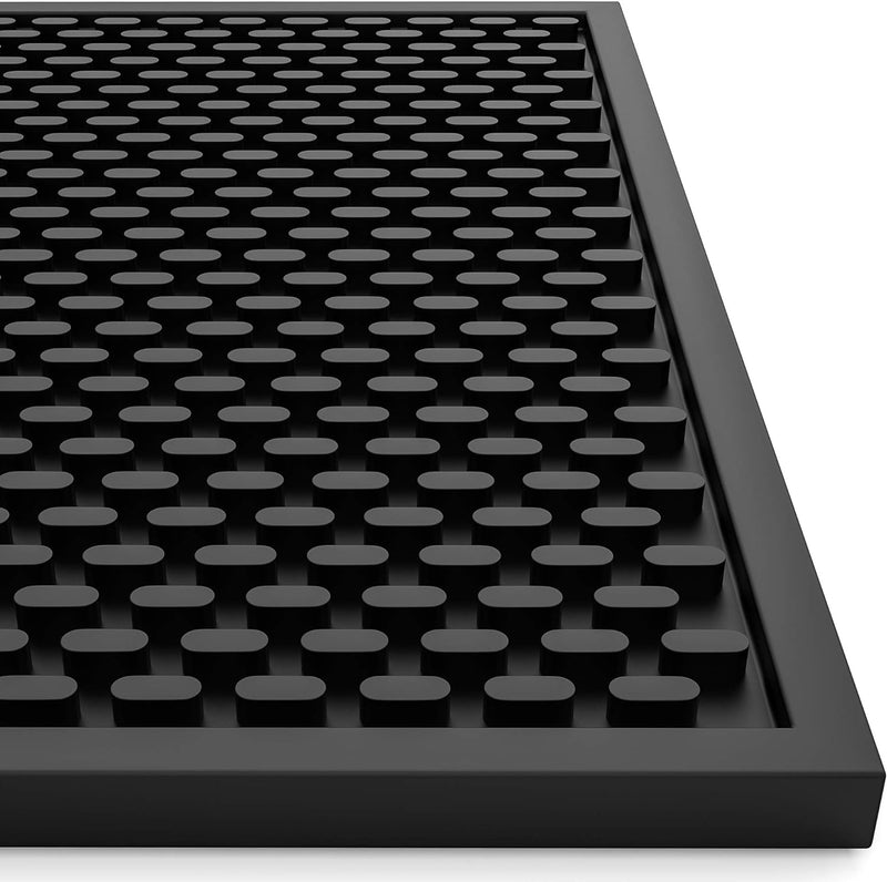 AXIESO Silicone Bar Mat - 1/2 Inch Thick Heat-Resistant and Food Safe Drip Mat - Spill Mats for Counter Top for Kitchen, Coffee Bar, Restaurant - Drying Mat for Glasses - 18 x 12 Inches