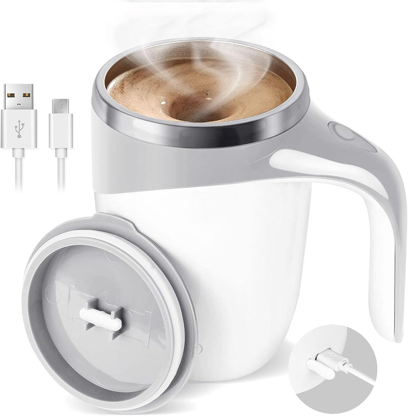 HPX Self Stirring Coffee Mug: 2 Pack Automatic Magnetic Stirring Cup, Automatic Stirring Coffee Mug Electric Mixing Mug, Rechargeable Coffee Mug Electric Mixing Cup, for Coffee Milk Tea