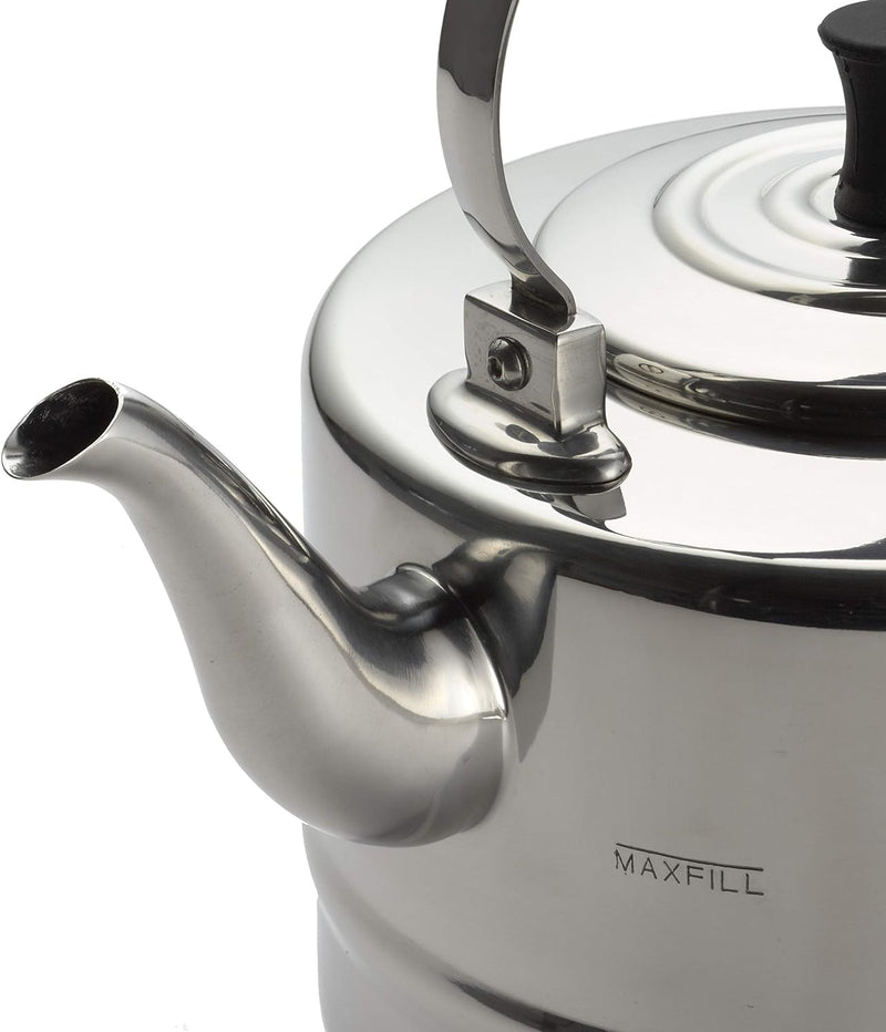 BonJour Tea Stainless Steel and Copper-Base Gooseneck Teapot/Teakettle/Stovetop Kettle, 2 Quart, Silver