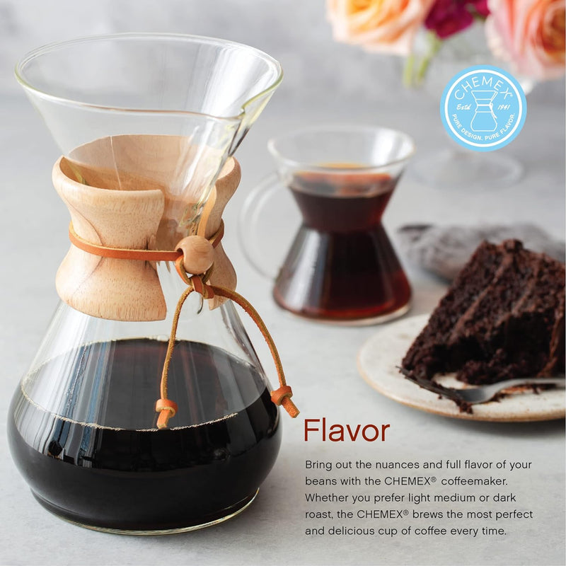 Chemex Pour-Over Glass Coffeemaker - Glass Handle Series - 6-Cup - Exclusive Packaging