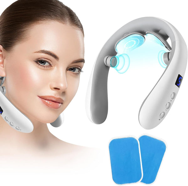 Neck Massager with Heat, Fatigue & Pain Relief Deep Tissue, Portable Intelligent Neck Massager with Heat for Women Men Gifts