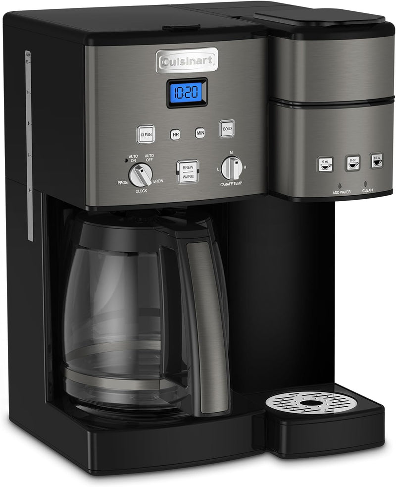 Cuisinart Coffee Maker,12 Cup with 3 Single-Size Brewers, 6, 8, 12 oz, Black/Stainless Steel, SS-15BKSP1