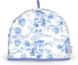 Muldale Large Tea Cozy for Teapot British - 100% Cotton Extra Thick Wadding Tea Pot Cover Designed in England - Teapot Koozie - Insulated Teapot Cozy for English Tea Sets - Vintage Blue Floral