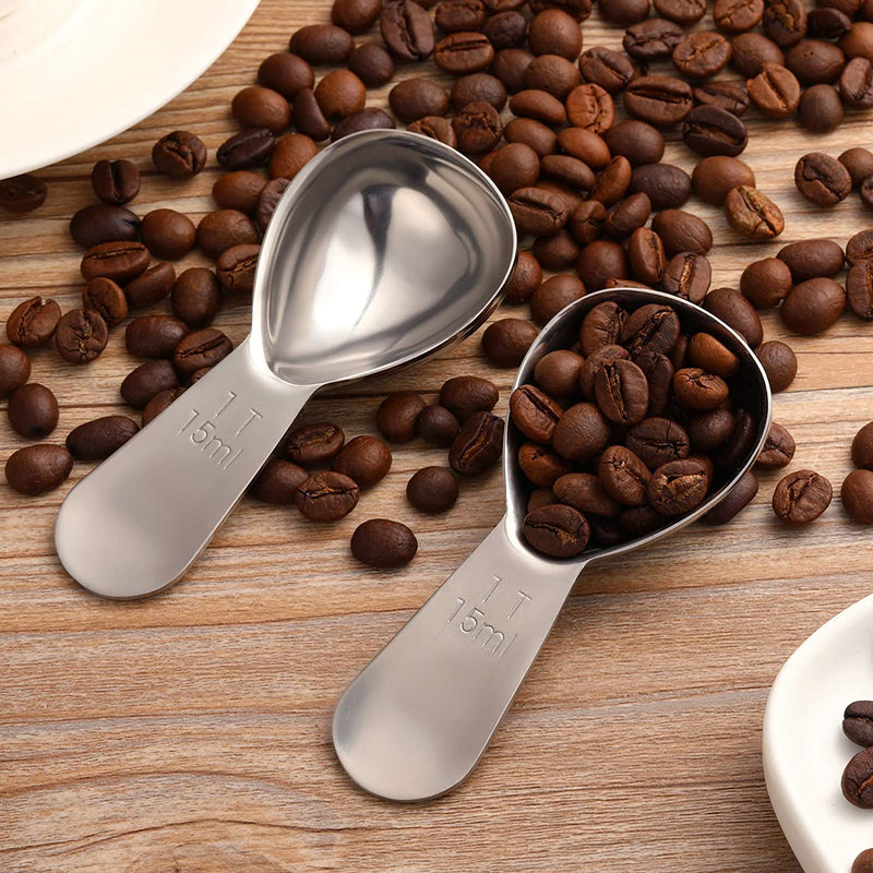 Patelai 3 Pieces Tablespoon Coffee Scoop Stainless Steel Coffee Scoops Short Handle Tablespoon Measuring Spoons for Coffee Tea Sugar Christmas Kitchen Gifts