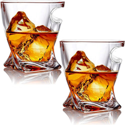 Whiskey Glasses set of 6 Crystal Old Fashioned Rock Glass Scotch Bourbon and Spirits 10 Ounce Liqueur Tumbler Thick Weighted