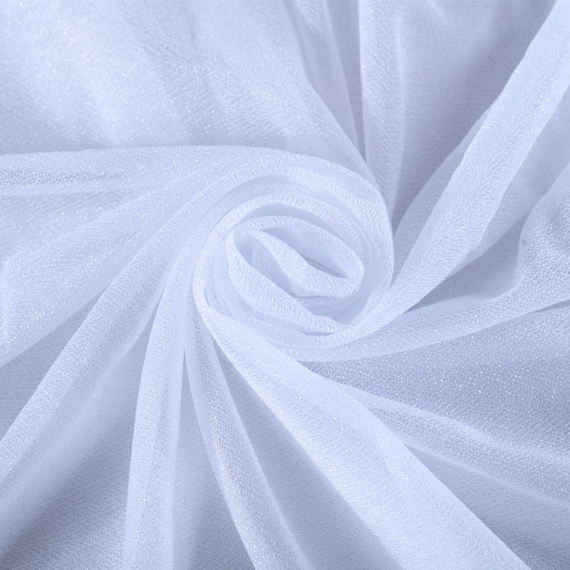 PARTISKY Wedding Arch Draping Fabric - 28 X 19Ft White Sheer Backdrop Curtain