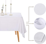 12Pack 60X102 Inch White Rectangular Tablecloth 6 Feet Table Cloth in Polyester Fabric for Wedding/Banquet/Restaurant/Parties