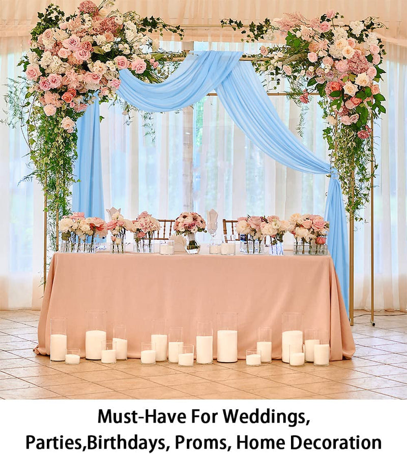 Wedding Arch Drapes - 2 Panels 24Ftx20Ft Baby Blue Chiffon Fabric