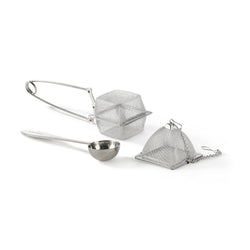 Set Of 2 Infusers & 1 Tea Spoon - Stainless Steel, Tea Strainer - Square Tea Infuser, Triangle Tea Infuser & Perfect Serve Tea Spoon - Durable Tea Maker | VAHDAM