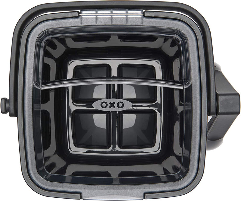 OXO Good Grips Double Wall Ice Bucket with Tongs and Garnish Tray,Gray, 7.37"L x 8.5"W x 7.5"H