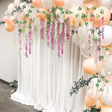12 Pack 3.6Ft/Piece Artificial Flowers Fake Wisteria Vine Rattan Silk Hanging Garland Flowers String for Home Kitchen Garden Office Party Outdoor Wedding Floral Décor