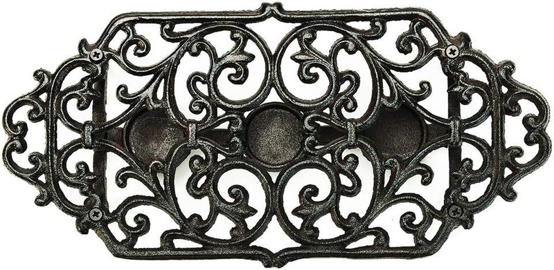 Sungmor Cast Iron Teapot Warmer Dish Cups Heater Pot Trivet - Rustic & Graceful Pattern Design with Tealight Holder - Heavy Duty & Decorative Candle Holder Stands for Heat Food Coffee Milk or Tea