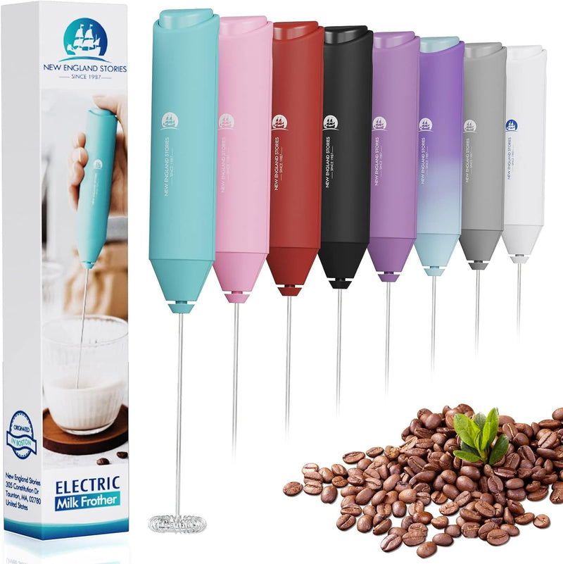 Powerful Milk Frother Handheld Foam Maker, Mini Whisk Drink Mixer for Coffee, Cappuccino, Latte, Matcha, Hot Chocolate, No Stand, Black