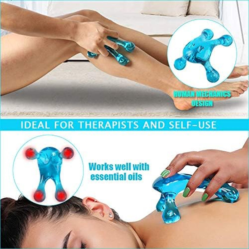 Wellgler's Palm Urchin Massage Tool - Easy Palm Fit - 4-Legged Massage Knobs for Gentle Massage