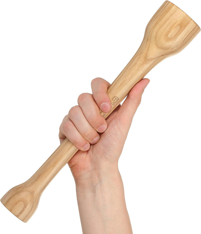 14 Inch Sauerkraut Tamper for Packing Fermented Foods into Mason Jars Long Wooden Potato Masher Vegetable Pounder Eco-friendly Ash Tree Natural Solid Wood Packer