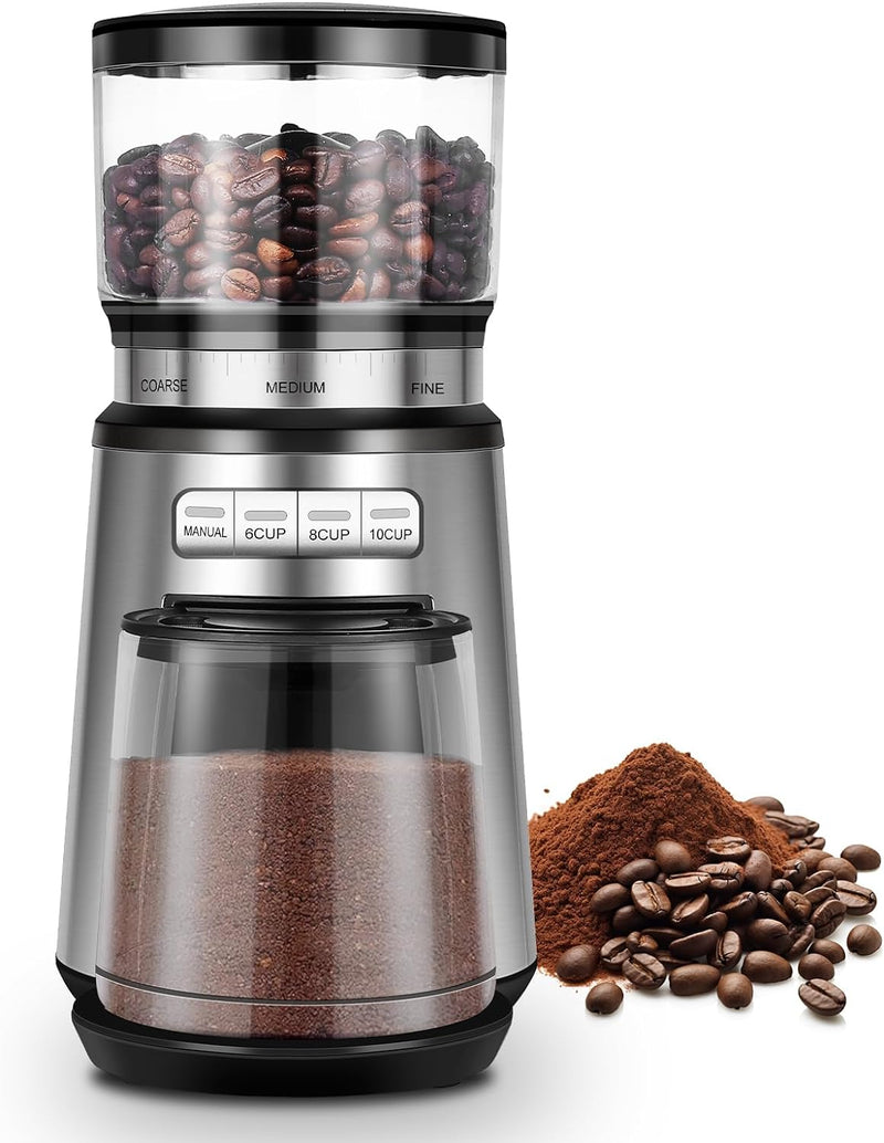 Skyehomo Electric Burr Coffee Grinder, Adjustable Burr Mill Coffee Bean Grinder with 20 Grind Settings 10Cup for Espresso, Drip, French Press, Pour Over, Cold Brew