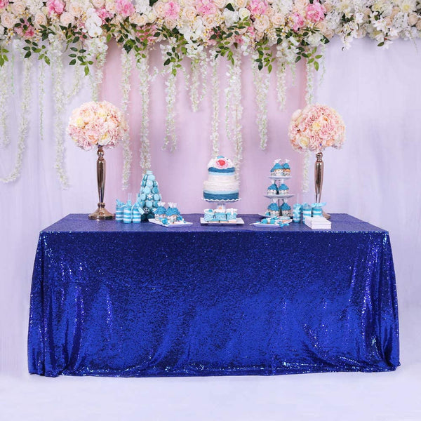 Royal Blue Sequin Tablecloth - 60X84Inch Glitter Tablecloth Rectangle Party Wedding Christmas Table Cloth