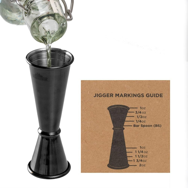 A Bar Above Premium Japanese Jigger with 8 Measurements Inside - Professional & Heavy-Duty 304 Stainless Steel Cocktail Double Jigger for Bartending (1 Pack, Stainless Steel)