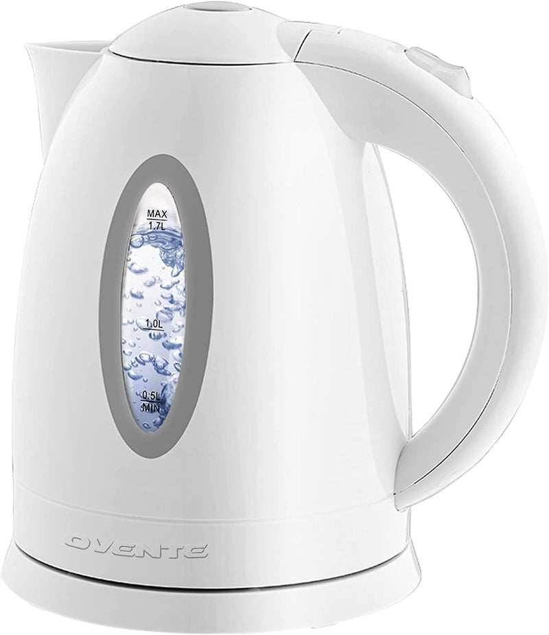 OVENTE Electric Kettle Hot Water Heater 1.7 Liter - BPA Free Fast Boiling Cordless Water Warmer - Auto Shut Off Instant Water Boiler for Coffee & Tea Pot - Red KP72R