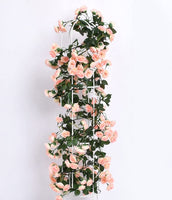 2 Pack 69 Heads Plastic Artificial Flowers Fake Flower Garland for Weddings Small Roses Fake Silk Flowers Home Decorative Party 1201 0