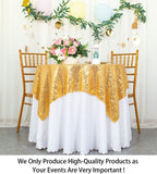 Sequin Tablecloth-Gold Sequin Table Overlay and Sequin Tablecloth/Linen for Wedding/Party/Event/Decoration-Gold (36Inx36In) (Gold)