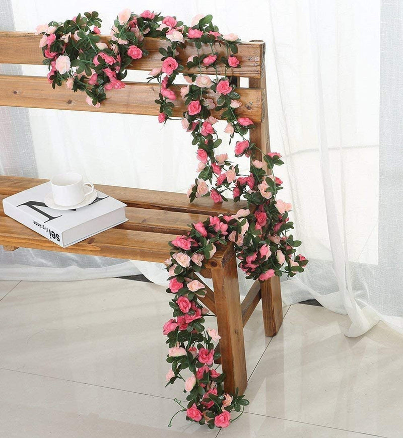 9-Pack 738 FT Artificial Flower Garland Decorations for Wedding Photo Booth Backdrop - Plastic Flowers