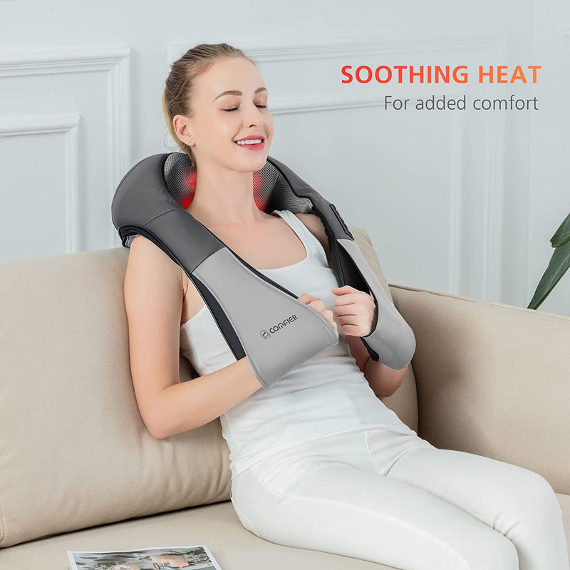 Shiatsu Neck Massager With Heat, 8 Massage Nodes Neck Massager For Pain Relief Deep Tissue, 4D Deep Kneading Electric Neck And Shoulder Massager, Gift For Mom, Dad, Men, Women, Office, Home Use