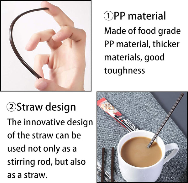 Coffee Stirrers Sticks 400 Individually Wrapped 6.7in，Disposable coffee straw stirring rod，Coffee Straw，Disposable Plastic Drink Stirrer Sticks Health and Safety Three-hole coffee straw